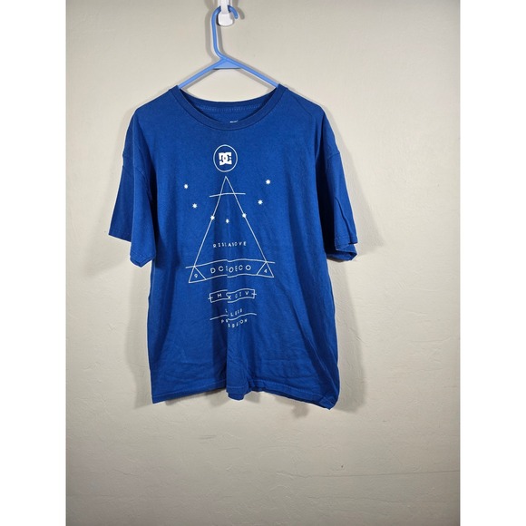 DC Shoes Graphic Print Blue T-Shirt Short‎ Sleeve Casual Mens XL/XG/XG - Picture 1 of 3